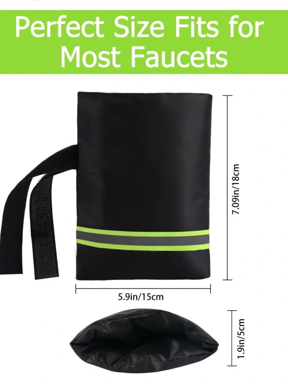 1 Black and Neon Green Faucet Cover - Protective Outdoor Insulation